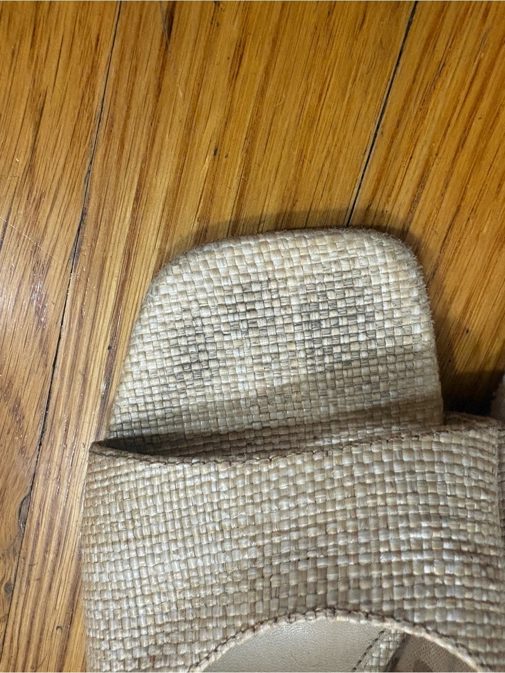 H&M Natural Raffia Open-Toe Block Heel Mules - Picture 3 of 8